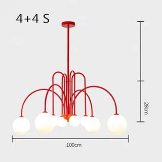 Adjustable large glass ball chandelier Art Deco ceiling lamp