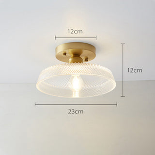Mini glass semi-flush ceiling lamp copper – fixture
