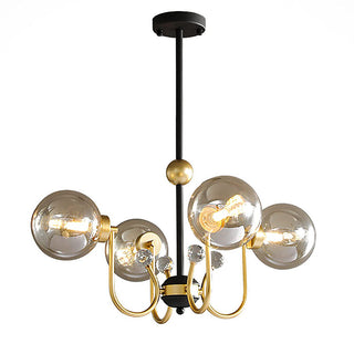 Adjustable black sputnik metal ceiling light — mini pendant warm
