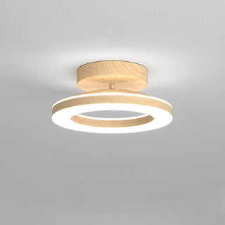 Modern wood circle ceiling light LED acrylic – hallway