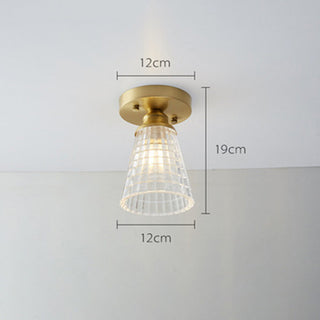 Copper semi-flush ceiling light glass – mini fixture