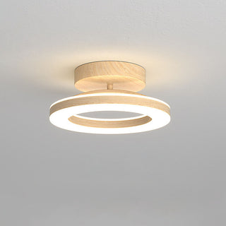 LED wood ceiling fixture circle acrylic – modern hallway