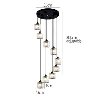 Sleek iron pendant lamp — modern staircase lighting