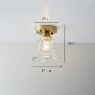 Glass copper ceiling lamp mini – semi-flush close-up