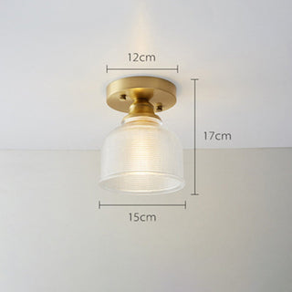 Semi-flush copper ceiling fixture glass – mini installed