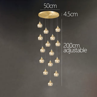 Suspensions Dorées - Luminaires Contemporains en Aluminium et Cristal pour Salon