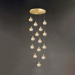 Suspensions Dorées - Luminaires Contemporains en Aluminium et Cristal pour Salon