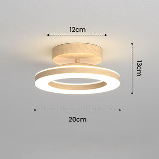 Acrylic LED Ceiling Light – Modern Circle Wood Light for Hallway & Dining Room