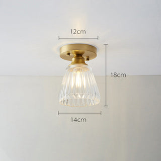 Copper mini semi-flush ceiling light glass – fixture glow