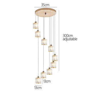 Suspensions Modernes en Fer – Éclairage de Cage d'Escalier Élégant avec Lumière Ambiante Chaleureuse