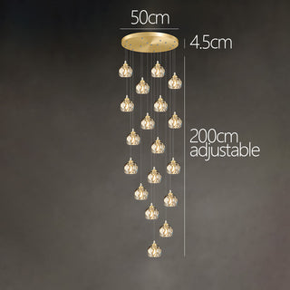 Suspensions Dorées - Luminaires Contemporains en Aluminium et Cristal pour Salon