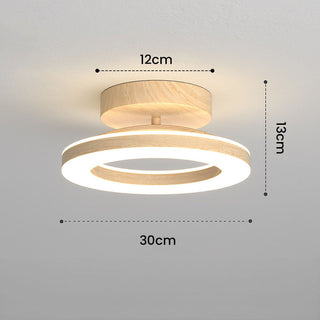 Acrylic LED Ceiling Light – Modern Circle Wood Light for Hallway & Dining Room