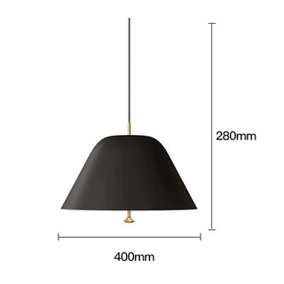 Suspension en métal – Suspension conique moderne avec lampe finition métallique pour éclairage de salon