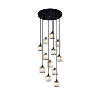 Modern pendant lamp with sleek iron and warm glow