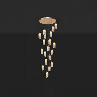 Warm LED acrylic pendant top view — modern ambient fixture