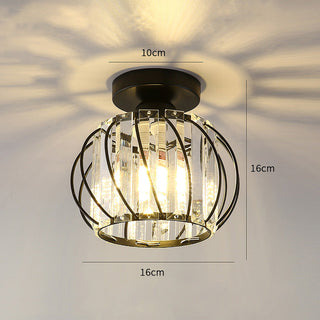 Luxury hallway ceiling fixture glass iron – semi-flush