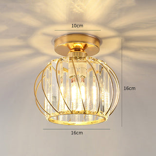 Glass Hallway Ceiling Light - Modern Luxury Semi-Flush Mount Fixture with Iron & Glass