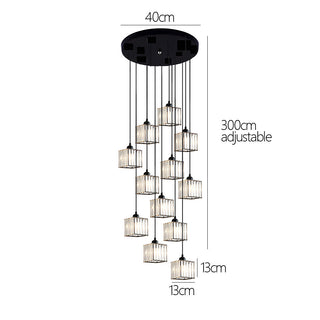 Iron staircase ceiling lamp with warm ambient light