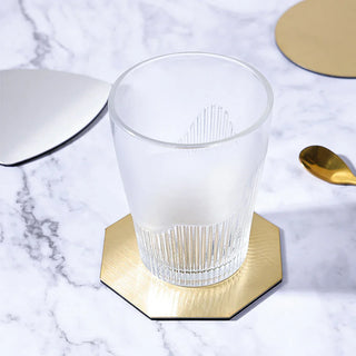 metal cup coaster luxury brushed metal placemat heat resistant table protector set view