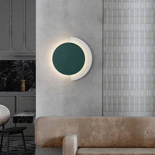 Modern green aluminum circular wall sconce — Sensina LED lamp