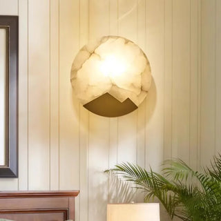 Marble Wall Sconce – Spanish Marble Lamp with Gilded Copper Light | Luxury Home Lighting