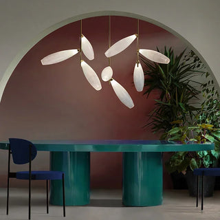 LED Pendant Light – Nordic Design Glass Pendant Lamp with Metal Frame for Dining Room