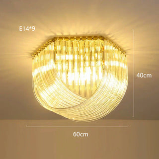 Modern Glass Chandelier – U-Shaped LED Dimmable Ceiling Light for Living Room Lighting