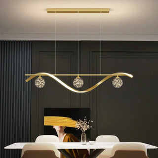 Minimalist Chandelier – Modern Pendant Light With Clear Glass & Iron Fixture