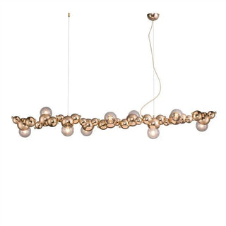 Gold Pendant Lamp – Modern LED Pendant Light with Bubble Glass & Metal Hanging