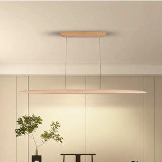 Dimmable Wooden Pendant Light - Modern Kitchen Island Lamp With Remote Control