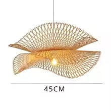 Woven Bamboo Pendant Light – Bohemian Pendant Light With Openwork Shade