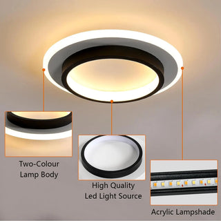 Black Acrylic Ceiling Light – Modern Living Room LED Fixture by Lumavera