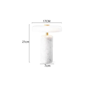 Marble LED Table Lamp – Modern Touch Control Lamp with Frosted Glass Shade