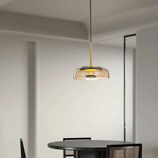 Modern Pendant Lamp – Durable Aluminum & Glass Fixture with Warm White Lighting