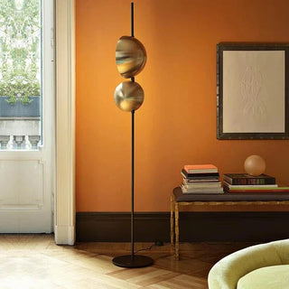 Brass floor lamp side – rotating hemisphere LED modern