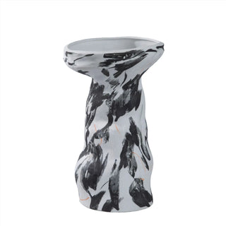ceramic handcraft vase graffiti art charcoal porcelain handmade pottery front view