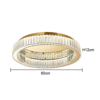 LED Ceiling Light – Modern Gold Finish Crystal Lamp with Adjustable Warm Ambient Lighting