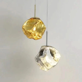 Aurora Nordica Pendant – Adjustable Height Suspension Light With Amber Glass Shade