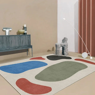 abstract art rug italian luxury rectangular woven non slip quick drying carpet close-up