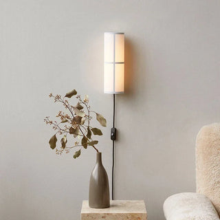 Vintage Fabric Wall Light – LED Soft Light Bedroom Lamp with Textile Shade