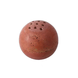 travertine marble sphere handcrafted incense burner 9 holes aroma front view