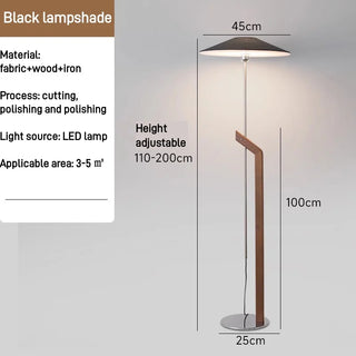 Minimalist Wooden Floor Lamp – Modern LED Lighting With Fabric Lampshade