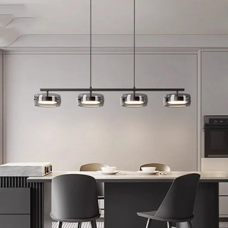 Industrial Ceiling Light – Modern Linear Pendant Light With Smoked Glass Shades