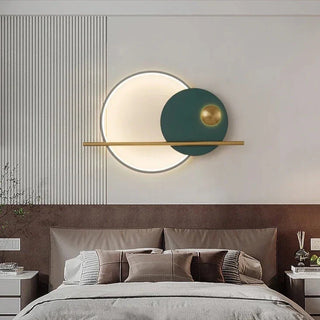 Modern green aluminum wall sconce — Sensu Della circular LED