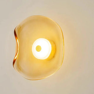 Glass Stone Wall Light | Modern Wall Lamp with Soft LED Lighting and Tempered Glass Fixture