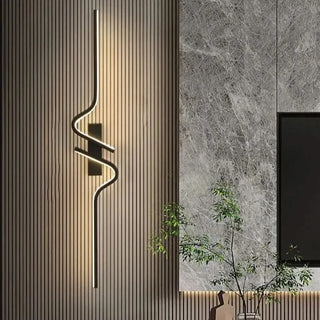 Black Aluminum Wall Sconce – Spiral Light Fixture | Modern LED Lighting