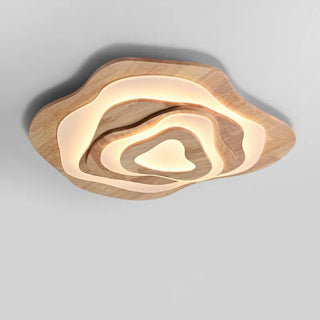 Natural Wood Ceiling Light – Modern LED Acrylic Lamp | Stylish Surface Mount