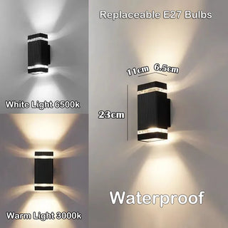 Waterproof Outdoor Wall Light – LED Energy Efficient Black Metal Sconce