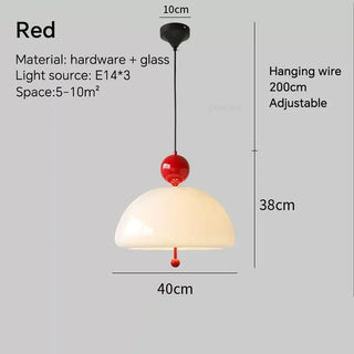 Creamy Glass Pendant Light – Modern LED Bedroom Lamp with Iron Finish Fixture