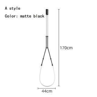 Black Metal Chandelier – Modern Ceiling Light With Tubular Curve Design
